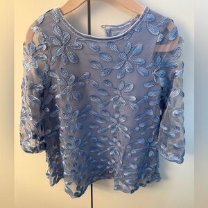OshKosh B'gosh Blue Lace Floral Blouse